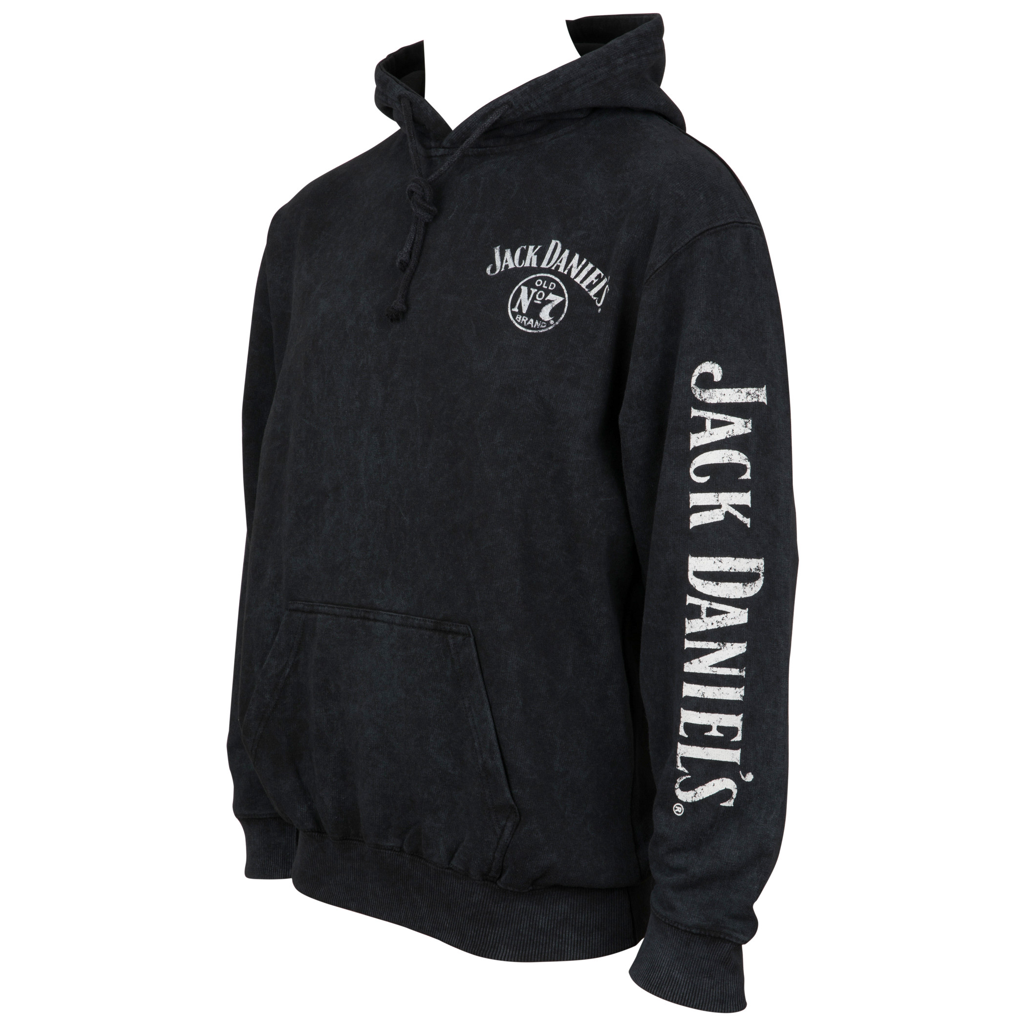 Jack Daniel's No. 7 Mineral Wash Front and Back Print Pull-Over Hoodie